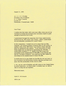 Letter from Mark H. McCormack to A. J. F. O'Reilly