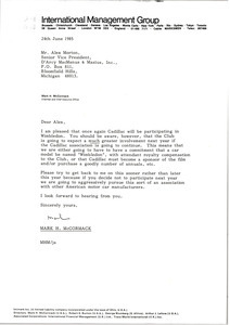 Letter from Mark H. McCormack to Alex Morton