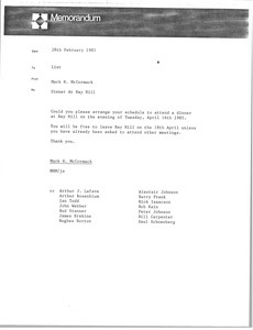 Memorandum from Mark H. McCormack to list