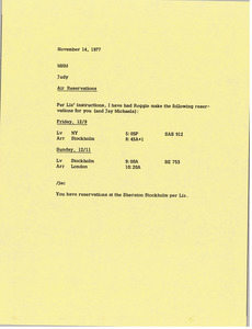 Memorandum from Judy A. Chilcote to Mark H. McCormack