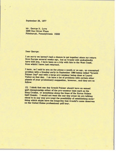 Letter from Mark H. McCormack to George H. Love