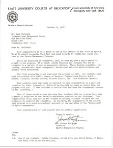 Letter from Joseph Kurtzman to Mark H. McCormack