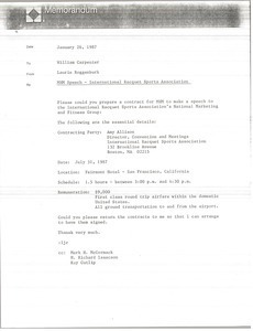 Memorandum from Laurie Roggenburk to William Carpenter