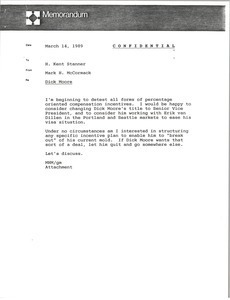 Memorandum from Mark H. McCormack to H. Kent Stanner