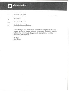 Memorandum from Mark H. McCormack to Robert Kain