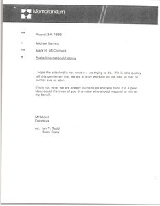Memorandum from Mark H. McCormack to Michael Barnett