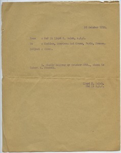 Letter from Lloyd E. Walsh to American Red Cross cashier