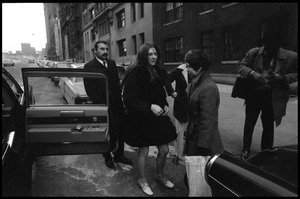 Judy Collins stepping out of a limousine