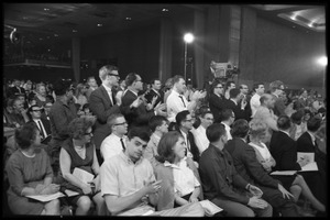 Audience applauding a speaker at the National Teach-in on the Vietnam War