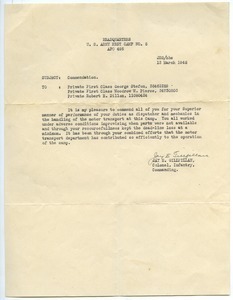 Commendation to George Stefon, Woodrow W. Pierce, and Robert E. Dillon