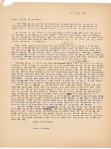 Letter from James Aronson to Jerry Christmas