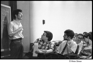 United States Student Press Association Congress: Marshall Bloom speaking, seated next to him is Phillip Semas (l) and second from right, Robert A. Gross
