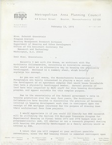 Letter from George G. Bridgeman to Deborah Greenstein