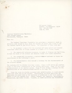 Letter from Graham Sharman and Kenneth A. Owen to the American Rehabilitation Foundation