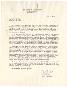 Letter from Herbert Aptheker to W. E. B. Du Bois
