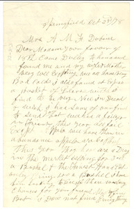 Letter from T. Thomas to Mrs. Alexander Du Bois