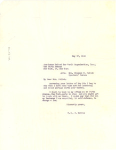 Letter from W. E. B. Du Bois to Americans United for World Organizations
