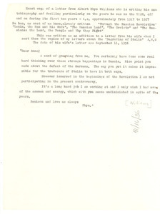 Copy of a letter from Albert Rhys Williams