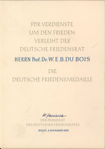German peace medal award