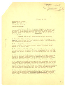 Letter from W. E. B. Du Bois to Lorraine Cousens