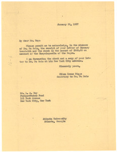 Letter from Ellen Irene Diggs to Phelps-Stokes Fund