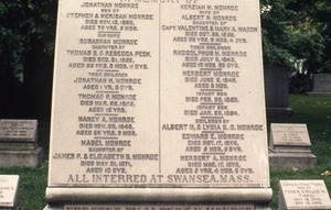 Mount Auburn Cemetery (Cambridge, Mass.) gravestone: memorial for those interred at Swansea