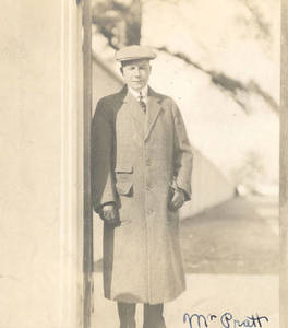 Herbert L. Pratt standing on Pratt Field (1911)