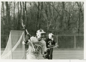John Piatelli playing lacrosse