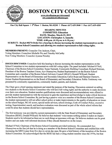 Committee on Education hearing minutes, March 23, 2015