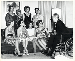 Mayor John F. Collins and Mary Collins with several unidentified women