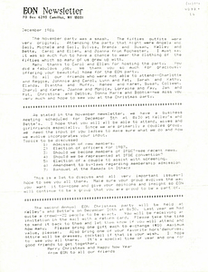 EON Newsletter (December, 1986)