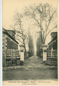 Postcard: Institution Libre Mongazon-Angers -- Entree principale L'Allee des peupliers