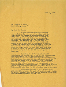 Copy of letter to William Chase (April 11, 1935)