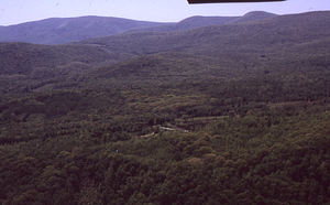 Aerial oblique view Birch Hill to the Taconic Ridge on 28 May 1972 south of the Hopkins Forest.