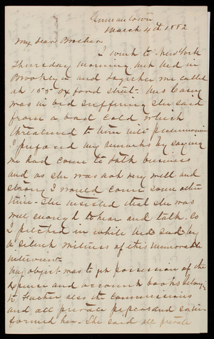Admiral Silas Casey to Thomas Lincoln Casey, March 4, 1882