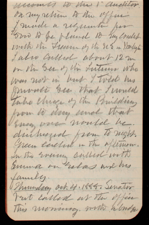 Thomas Lincoln Casey Notebook, September 1888-November 1888, 30, accounts to the auditor