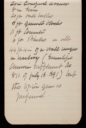 Thomas Lincoln Casey Notebook, Professional Memorandum, 1889-1892, undated, 28, 20 in [illegible]