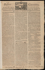 The Boston-Gazette, and Country Journal, 17 October 1768