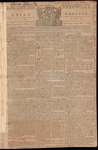 The New-England Chronicle: or, the Essex Gazette, 2 November 1775