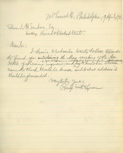 Letter from Benjamin Smith Lyman to Edward H. Sanborn