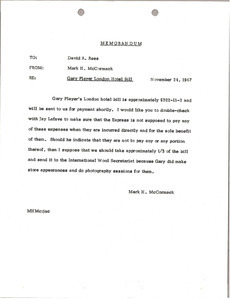 Memorandum from Mark H. McCormack to David A. Rees