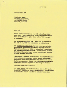 Letter from Mark H. McCormack to Robert Leach