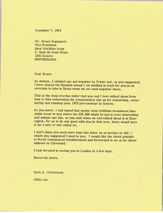 Letter from Mark H. McCormack to Bruce Rappaport