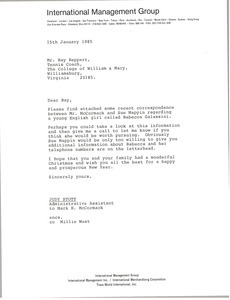 Letter from Judy Stott to Ray Reppert