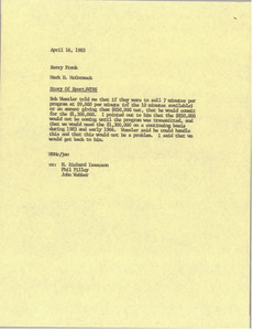 Memorandum from Mark H. McCormack to Barry Frank