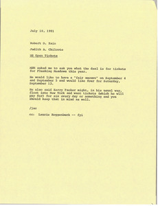 Memorandum from Judy A. Chilcote to Robert D. Kain