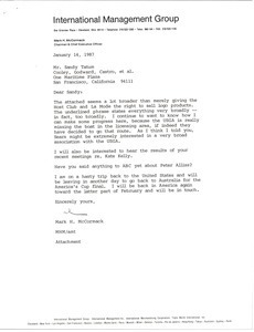 Letter from Mark H. McCormack to Sandy Tatum