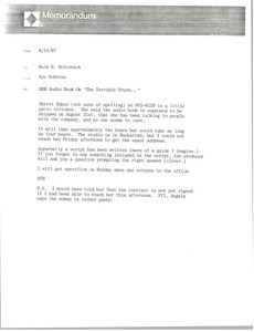 Memorandum from Ayn Robbins to Mark H. McCormack