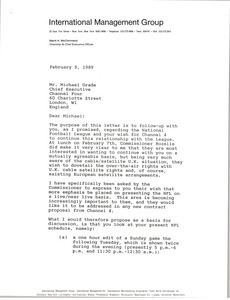 Letter from Mark H. McCormack to Michael Grade