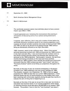 Memorandum from Mark H. McCormack to North American Senior Management Group